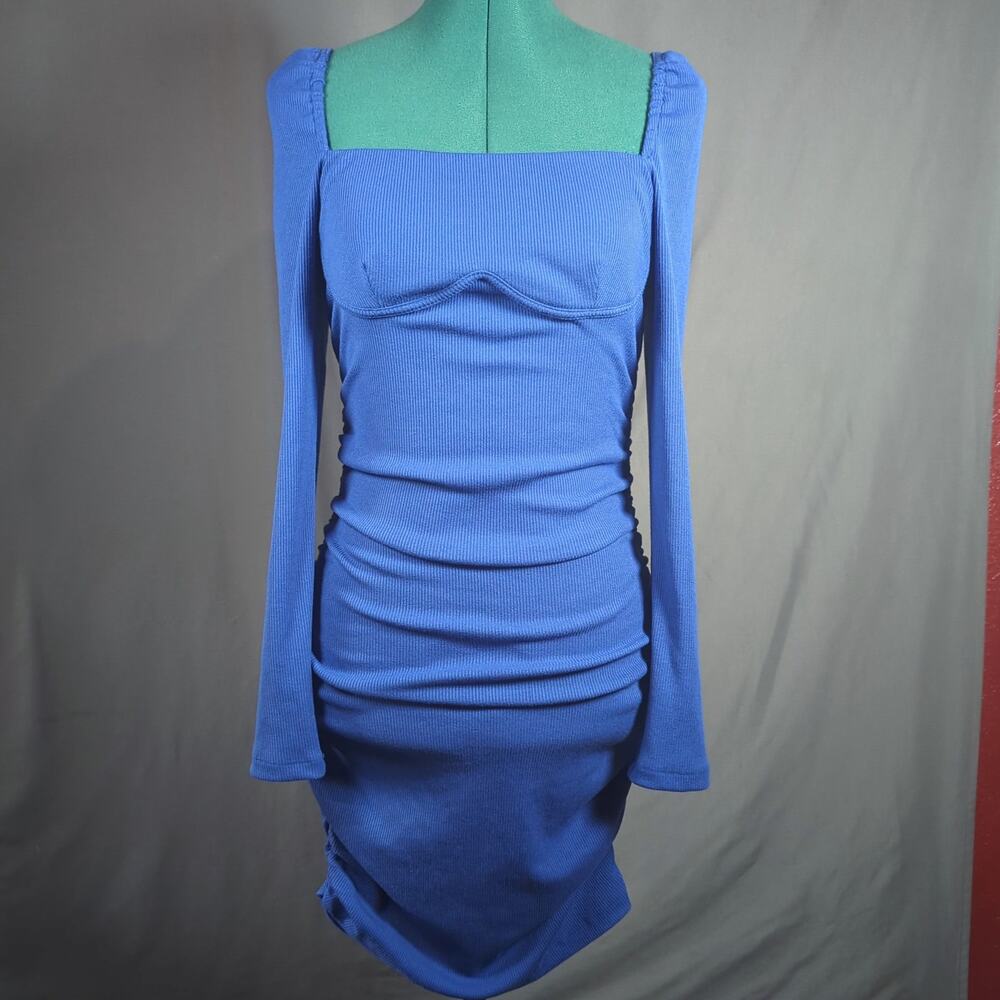 Princess Polly Portia Cobalt Blue Ruched Bodycon Midi Dress